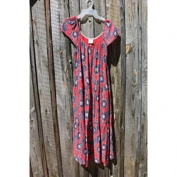 Knox Rose Floral Midi Dress-Size Small-Pheasant-Bohemian-100% Rayon-Soft - Picture 7 of 9